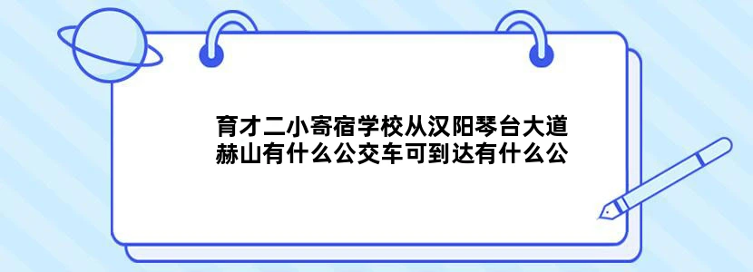 育才二小寄宿学校从汉阳琴台大道赫山有什么公交车可到达有什么公交车到达