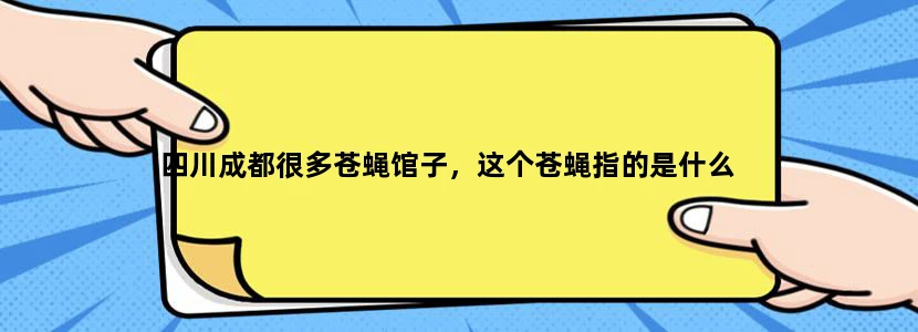 四川成都很多苍蝇馆子，这个苍蝇指的是什么