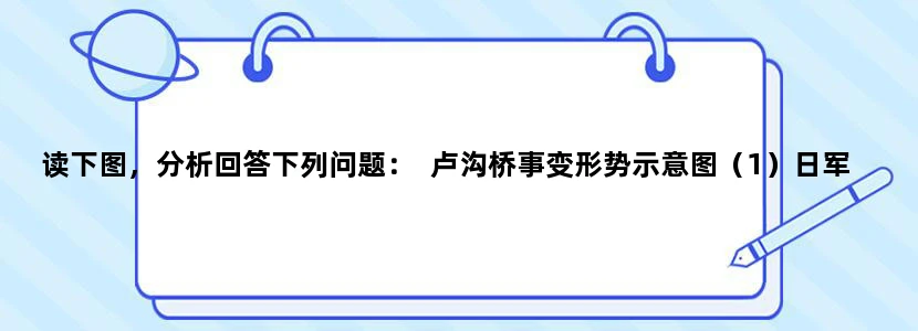 读下图，分析回答下列问题：  卢沟桥事变形势示意图（1）日军进攻卢沟桥的借口是（   ）A．炸毁铁路反诬