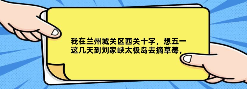 我在兰州城关区西关十字，想五一这几天到刘家峡太极岛去摘草莓，请问怎么走，有什么需要注意，请说具体些。