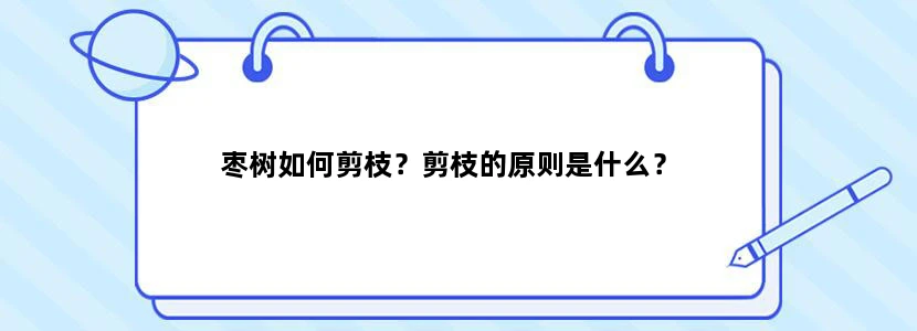 枣树如何剪枝？剪枝的原则是什么？