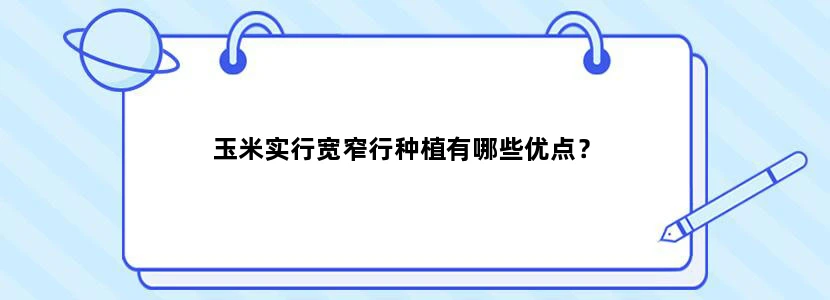 玉米实行宽窄行种植有哪些优点？