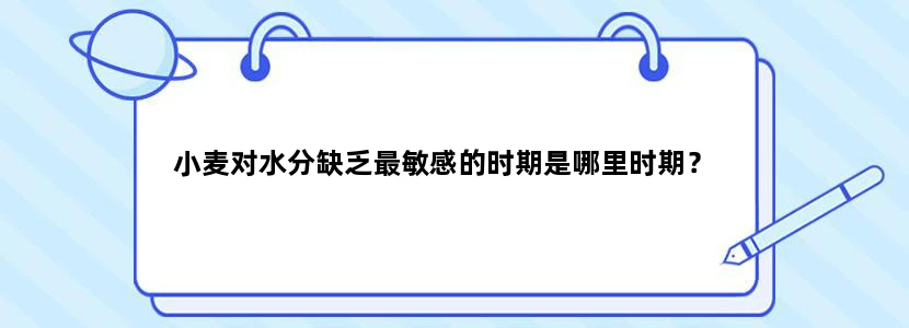 小麦对水分缺乏最敏感的时期是哪里时期？